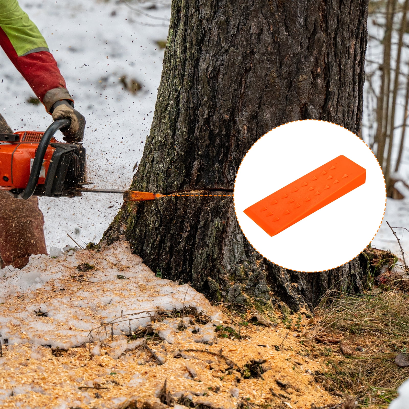 2Pcs Felling Wedges Tree Cutting 20" Chainsaw Plastic, Orange