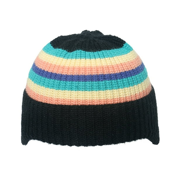 Gorro para hombre y mujer, de acrílico, tejido con puños, holgado, cálido, para uso diario, unisex, para hombre, mujer, novio, él o ella