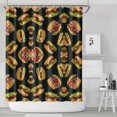 thumbnail image 2 of American Food Themed Shower Curtain - Premium Waterproof & Fade-Resistant Bathroom Curtain with 12 Hooks - Quick Dry Machine Washable Hamburger Burger Design (72x84 Inches), 2 of 5