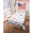 thumbnail image 3 of 4th of July Tablecloth Patriotic Stars Table Cloth for Independence Day Waterproof Red Blue Fireworks Tablecloths Rectangle Kitchen Table Cover for Dinner Picnic Memorial Day Holiday Party 60x84, 3 of 6