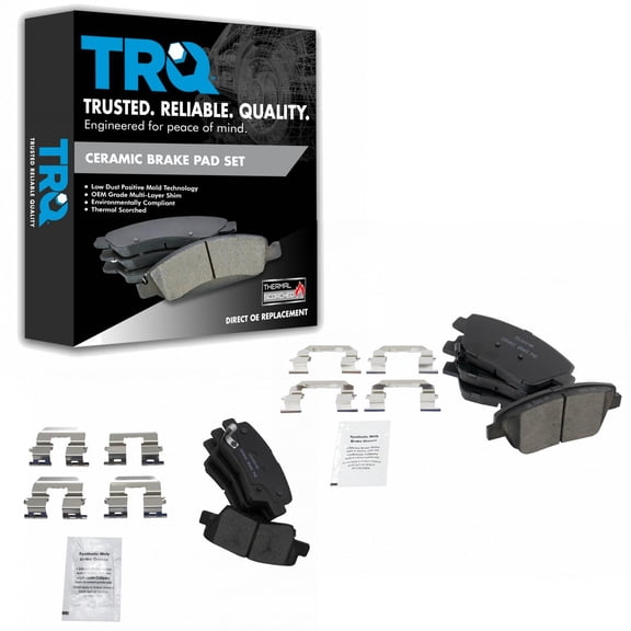 TRQ Brake Pad Ceramic Front & Rear Kit for Hyundai Sonata Kia Optima BFA12964 Fits select: 2013-2015 KIA OPTIMA LX, 2015 HYUNDAI SONATA HYBRID/LIMITED
