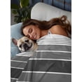 thumbnail image 3 of Gradient Grey Striped California King Size Flat Sheet, Wrinkleproof & Fadeproof Cooling Flat Bed Sheet Only, Simple Farm Stripes Minimalist Breathable Soft Bedding Top Sheets 108 x 98 Inches, 3 of 8
