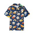 thumbnail image 3 of Girls School Uniform Henley Short Sleeve Cute Cartoon Animal Print Polo Shirts Button Closure Active Causal T Shirts, 110, 3 of 4