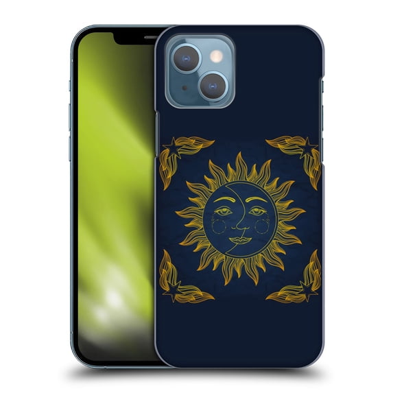 Head Case Designs Officially Licensed Haroulita Magick - Tarot - Mystical Gold Sun Moon Hard Back Case Compatible with Apple iPhone 13