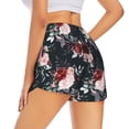 thumbnail image 2 of Uemuo Watercolor Floral Pattern Women's Athletic Shorts High Waisted Running Shorts with Liner Pockets Gym Elastic Workout Shorts-Small, 2 of 9