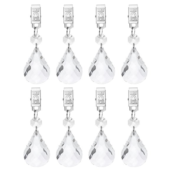 Uxcell 8 Paquete de Pesos para Mantel, Pesos de Cubierta de Mesa de Cristal con Clips de Metal, Colgante de Forma de Calabaza Clara 100 x 33.5mm para Decoración de Mesa de Picnic en Jardín