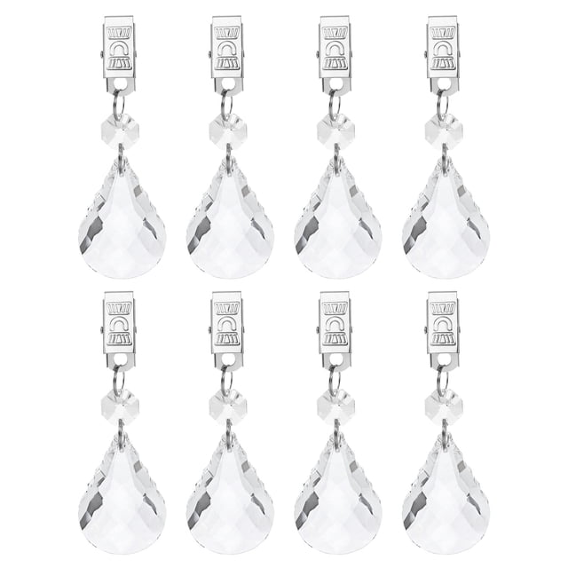 Uxcell 8 Paquete de Pesos para Mantel, Pesos de Cubierta de Mesa de Cristal con Clips de Metal, Colgante de Forma de Calabaza Clara 100 x 33.5mm para Decoración de Mesa de Picnic en Jardín