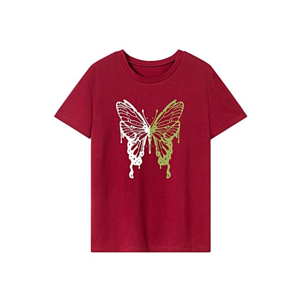 Camiseta para mujer con cuello redondo, camiseta básica para viaje de camping, regalo del día de San Valentín S