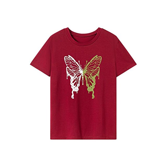 Camiseta para mujer de ajuste regular básica para vacaciones, camping, uso diario S