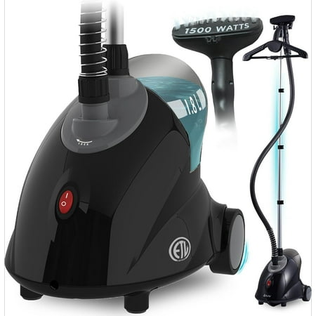 GS18 Full-Size Clothes Steamer - 1500W Power, 1.8L Water Tank, 60-Min Garment Steam, Iron Clothing, Adjustable Pole & Wheels for Easy Storage, Professional Standing Steamer for Clothes