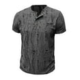 thumbnail image 5 of Wyobmus Men's Short Sleeve T-Shirts Buttons Up Pullover Quick Dry Knit Collared Casual Shirts Dark Gray, 5 of 6
