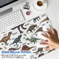 thumbnail image 4 of Long Mouse Pads for Desk,White Dinosaurs Label Pattern Desk Mats on Top Of Desks, Desk Mouse Pad Extra Large with 3mm Non-Slip Base and Stitched Edge for Gaming,Office,Work,Home 31.5"x11.8", 4 of 6