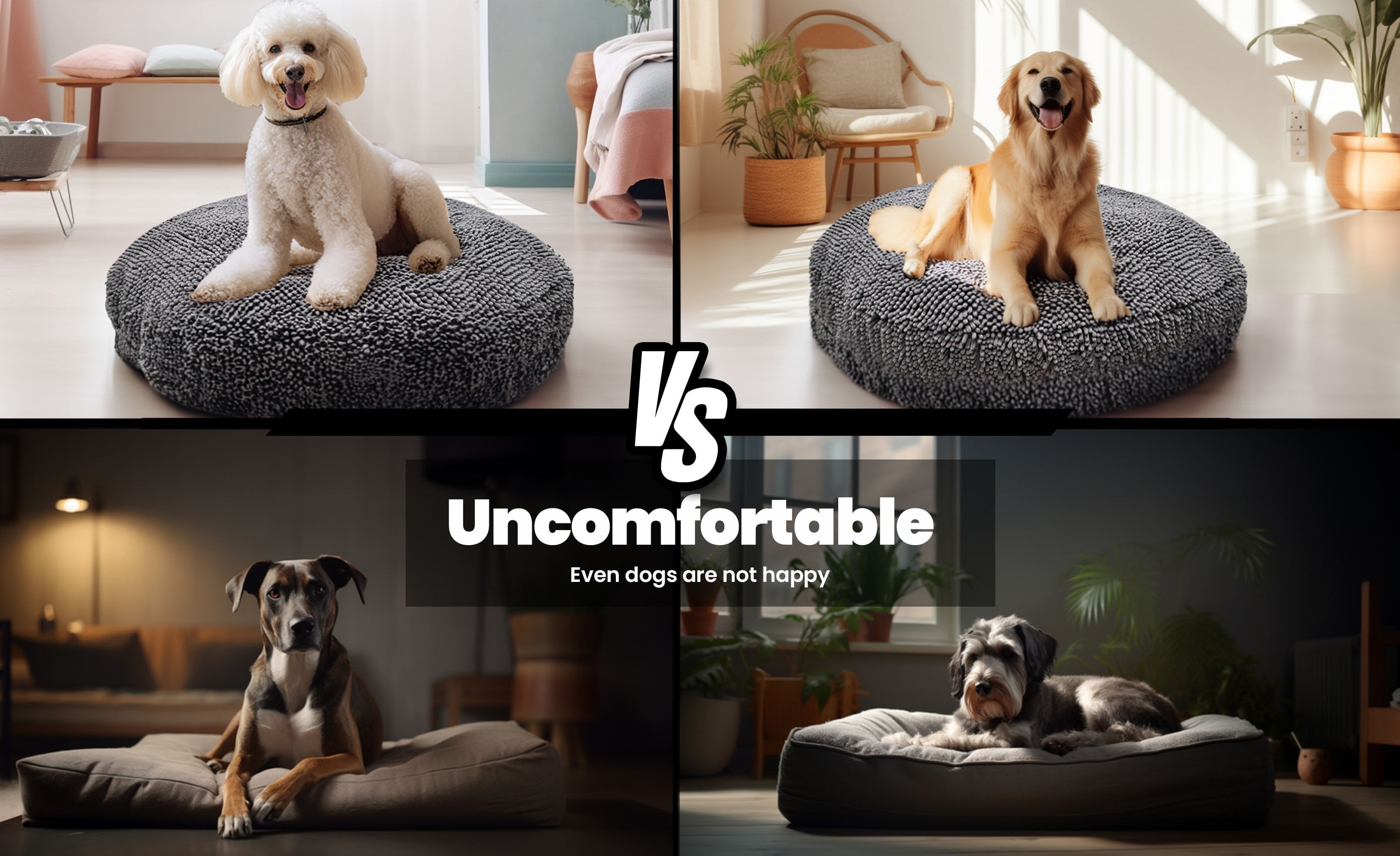 Muddy MatÂ® Cloud K-9 Dog Beds for Small Dogs & Cats, Soft & Relaxing Round Dog Bed, Chenille Material, Removable Cover, Washable & Dryer Safe â Grey Small(25'"x25")