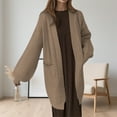 thumbnail image 2 of Women's Casual Open Front Cardigans Fuzzy Long Sleeve Solid Color Long Sweater Coat Fall Winter Fashion Overcoat with Pockets, 2 of 4