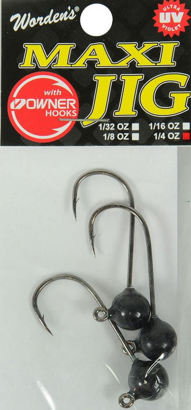 (2 pack) Yakima Bait Maxi Jig Heads, 3pk, 1/4 oz, Black
