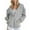 Grey, variant on Womens Zip Up Hoodies Long Sleeve Oversized Sweatshirts Fleece Y2K Jacket Pockets 2025 Fall Outfits Fashion Clothes