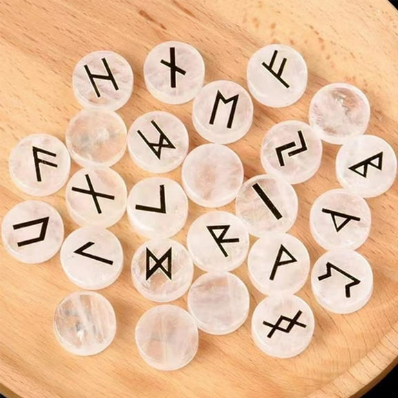 Agate Rune Stones Set, 25-Piece Divination Kit with Pouch, for Meditation, Energy Work & Spiritual Practice