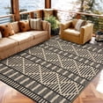 thumbnail image 3 of Waterproof Reversible Outdoor Rug – Boho UV Resistant Plastic Straw MatCollapsible, Durable, Easy Clean Coffee, 8x10ft, 3 of 7