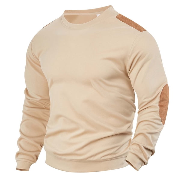 Ceisia Men's Slim Crew-Neck Color-Blocked Long-Sleeve Top Multi-Solid for Winter Gift