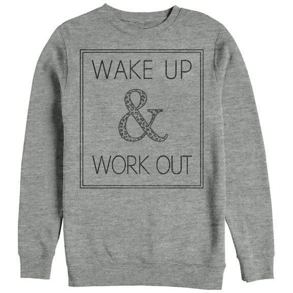 Women's CHIN UP Wake Up and Work Out  Sweatshirt Athletic Heather 2X Large