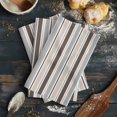 thumbnail image 6 of Khaki Grey Striped 1 Pack Kitchen Towel, Water Absorbent Dish Towel, Farmhouse Stripes Modern Abstract Art Decorative Hand Towels - Quick Drying Cloth for Cooking Baking, 18x28 Inch, 6 of 8