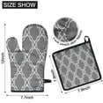 thumbnail image 6 of Gray Geometric Pattern Kitchen Oven Mitt and Pot Holder Sets 4 Pcs for Baking, Cooking and Grilling, Heat Resistant Up To 392 °F, 6 of 7