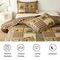 thumbnail image 2 of Green Essen Rustic Quilt Set Queen/Full Size Moose Bear Bedding Country Quilt Sets Lightweight Microfiber Bedspread Plaid Coverlet Cabin Decor, 1 Quilt & 2 Pillow Shams, 2 of 4