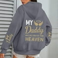 thumbnail image 2 of Bibifish Womens Drawstring Hoodies With Letter Print Angel Wing Sleeve Hoodies With Pocket Oversized Fit Casual Memorial Daily Wear Hoodies, 2 of 6