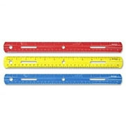 Westcott 12" Plastic Ruler, 1 Each, Bulk - No, Red, Yellow or Blue, Elementary School