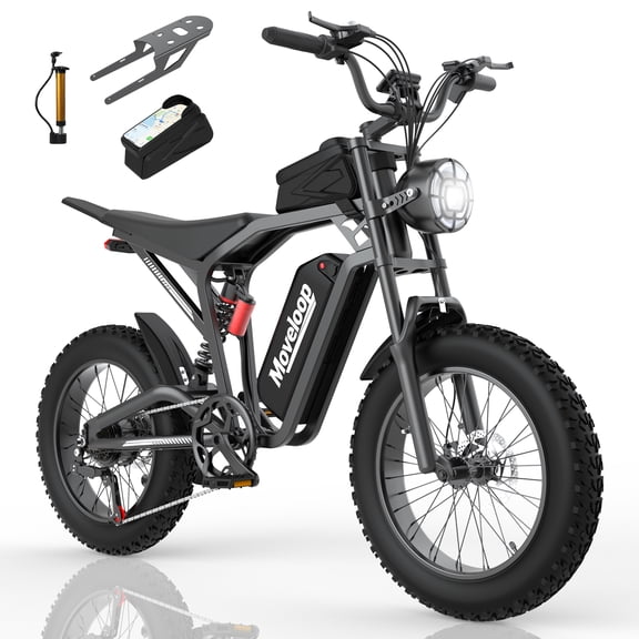 Moveloop Electric Bike, 20"x4.0" Fat Tire Ebikes for Adults, 1500W Peak 31 MPH Electric Mountain Bike, 48V 15.6 AH Battery, 7-Speed, UL 2849