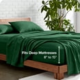 thumbnail image 5 of Bare Home Premium 1800 Collection 4-Piece Bed Sheet Set, King, Heathered Forest Green, 5 of 9