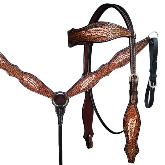 HILASON Western Horse Headstall Breast Collar Set American Leather