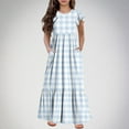 thumbnail image 2 of Tranfacy Robes d'Été pour Ados, Robes d'Été pour Filles, Robe d'Été pour Filles de 6 à 12 Ans à Manches Courtes, Col Rond, Décontractée, à Pois, Robe Longue Ample et Confortable, 2 of 5
