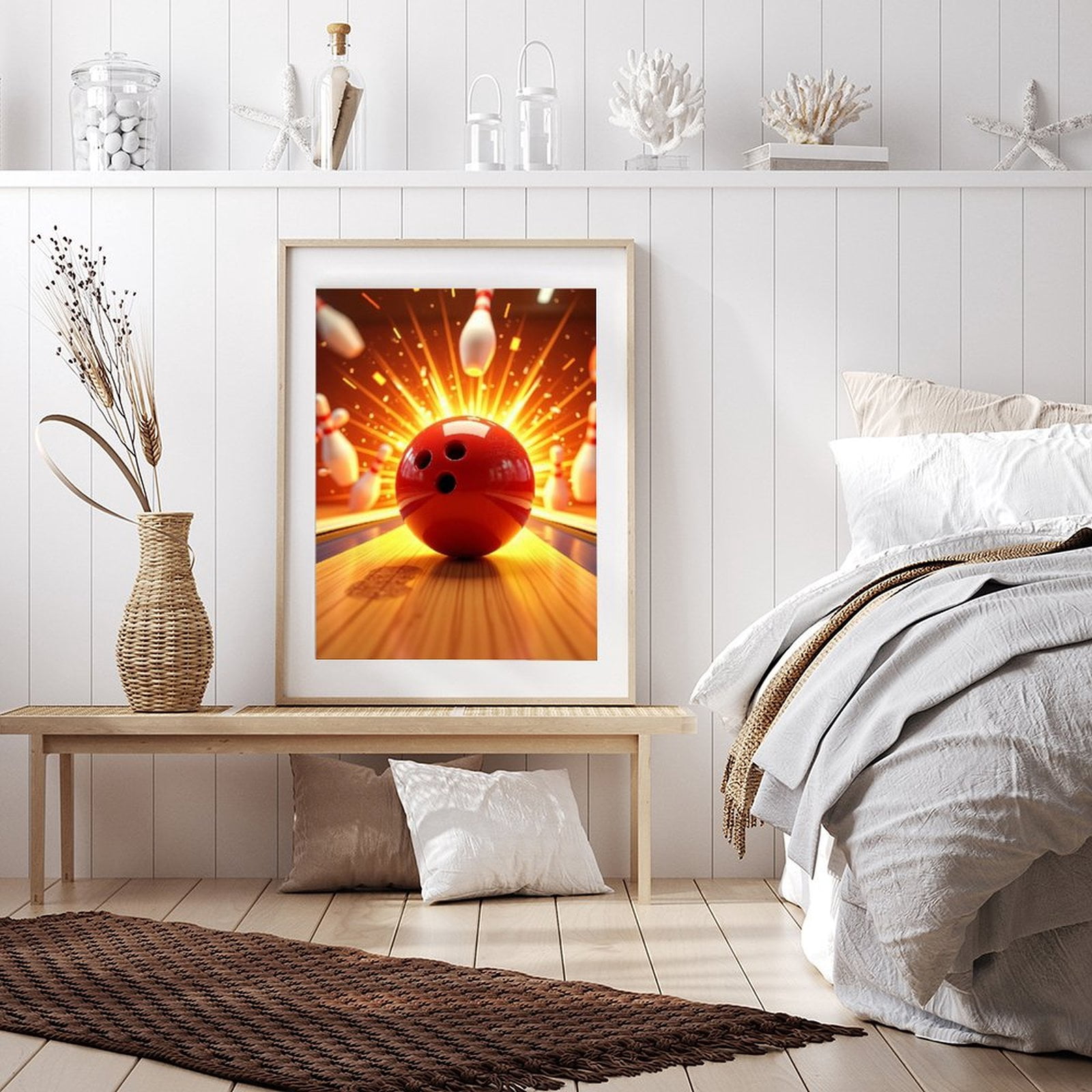 Diamond Art Kits for Adults - Cool Bowling Print No.22 5D Frameless Dimond Painting Kit for Adults Beginner, Round Diamond Kits for Home Wall Decor, Gift for Women