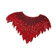 thumbnail image 4 of Yunhgft Beaded Sequin Cape Shoulder Cape for Women Wedding Evening Formal Dresses Family Red, 4 of 9