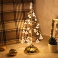 thumbnail image 2 of Small Prelit Christmas Tree Crystal Decoration Mini Multipurpose Slim Christmas Tree with LED Lights for Tabletop Ornament Gold, 2 of 9