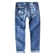 thumbnail image 5 of Pantalones vaqueros rotos QISIWOLE para mujer, con parches a cuadros, ajustados, desgastados y estilo boyfriend, 5 of 5