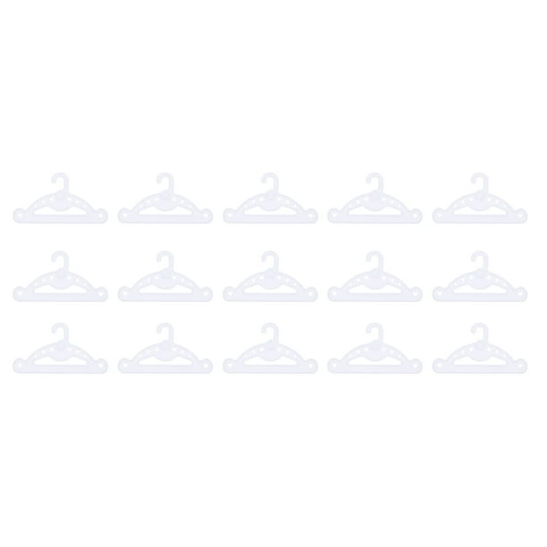 15 PCS Muñeca de plástico Perchas de ropa Durable Ropa Percha Mini Muñeca Ropa