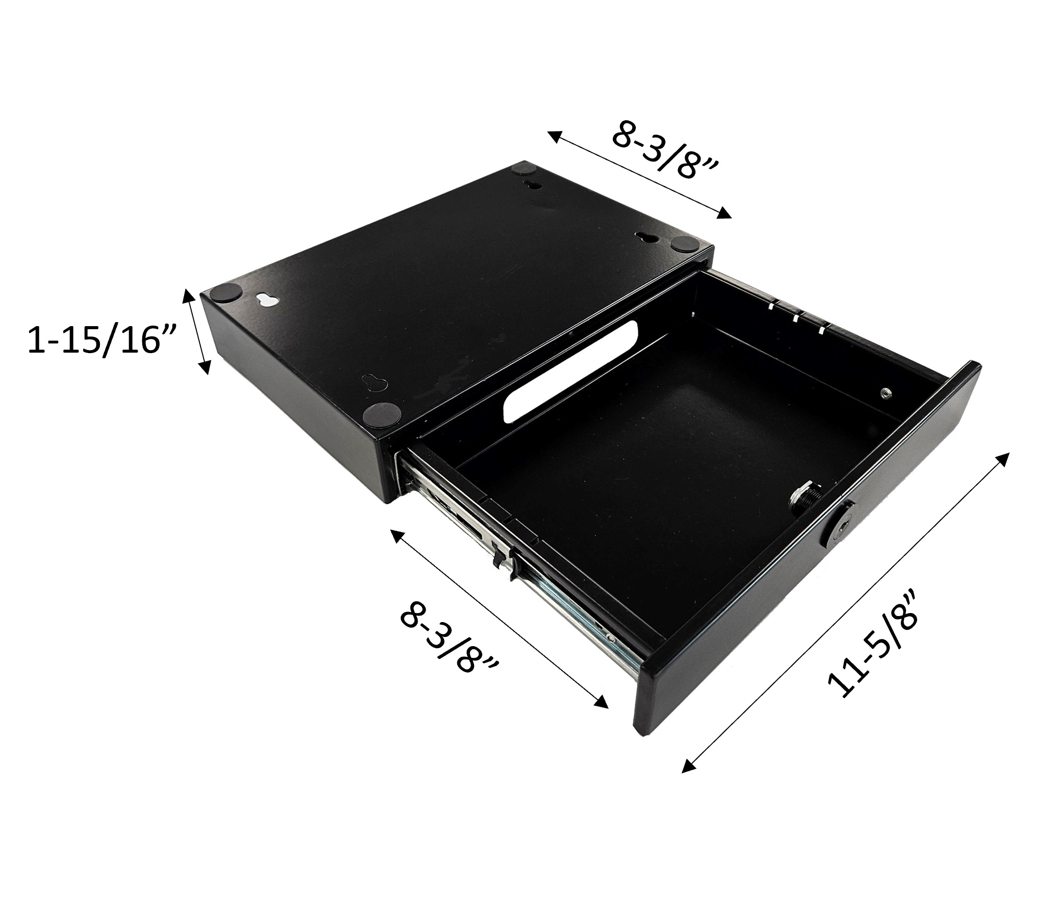 We're It Under Desk Drawer - Locking Metal Storage Drawer with Key, Hidden Under-Surface Mount for Office Supplies & Valuables (Brushed Silver)