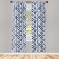 thumbnail image 3 of Ambesonne Folk Curtains, Spanish Traditional Ornaments, Pair of 28"x63", Cobalt Blue and White, 3 of 5