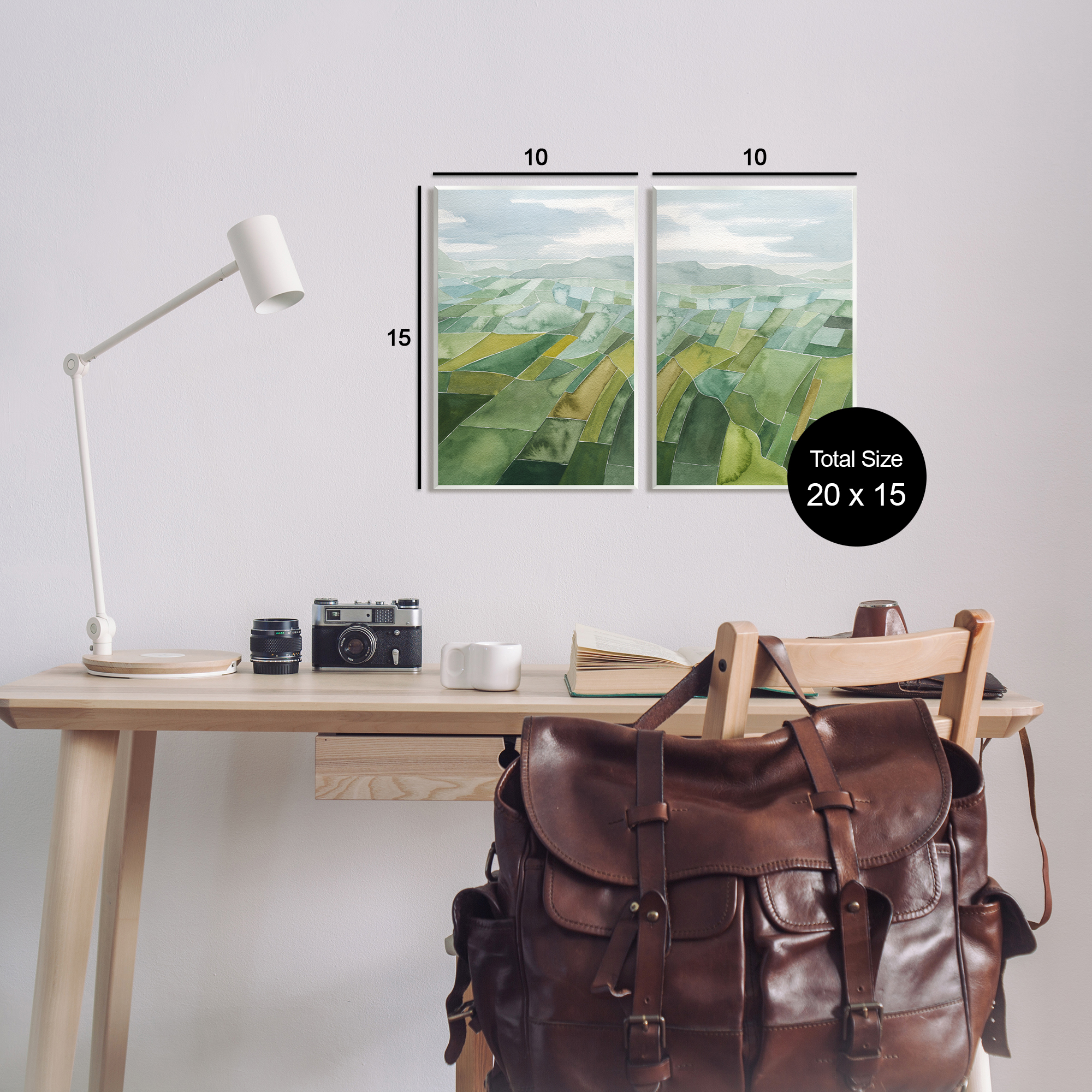 Stupell Industries Abstract Farmland Landscape Nature Painting Unframed Art Print Wall Art, 10 x 15, Set of 2