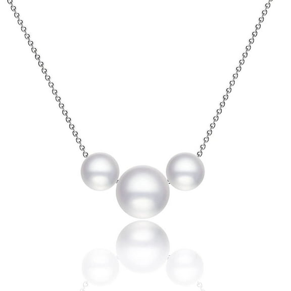 GOSFRY Dainty Pearl Pendant Necklaces for Women Handmade Layered Pearl Chain Necklace Delicate Everyday Wedding Jewelry Gift