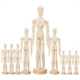 thumbnail image 1 of 9 Piezas Modelo de Maniquí de Artista Maniquí de Madera Dibujo Modelo de Figura Móvil con Soporte Maniquí Articulado Flexible, 1 of 8