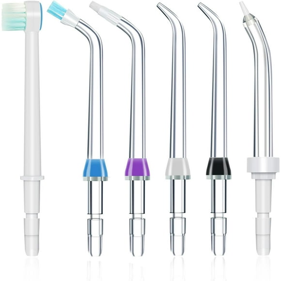 Replacement Tips for Waterpik Water Flosser,Replacement Classic Jet Tips Compatible with Waterpik Oral Irrigator,Replacement Brush Heads for Waterpik (AquaFlosser 6 Tips)