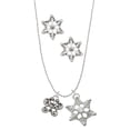 thumbnail image 1 of Delight Jewelry Silvertone Small Antiqued Butterfly Silver tone Snowflake Charm Necklace and Stud Earrings, 1 of 4