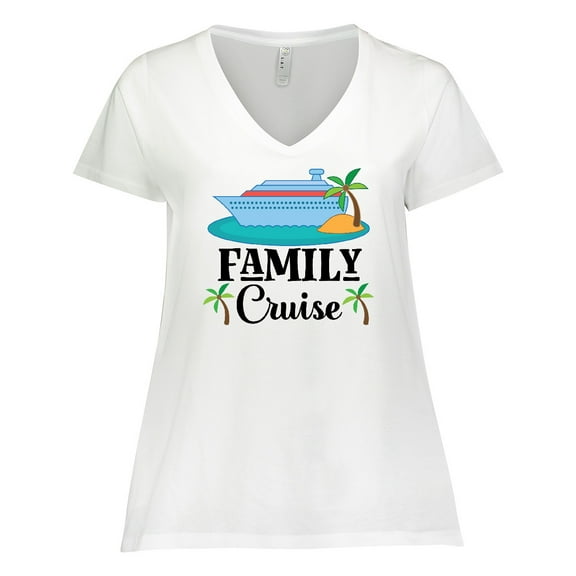 Inktastic Family Cruise Vacation Trip Women's Plus Size V-Neck T-Shirt