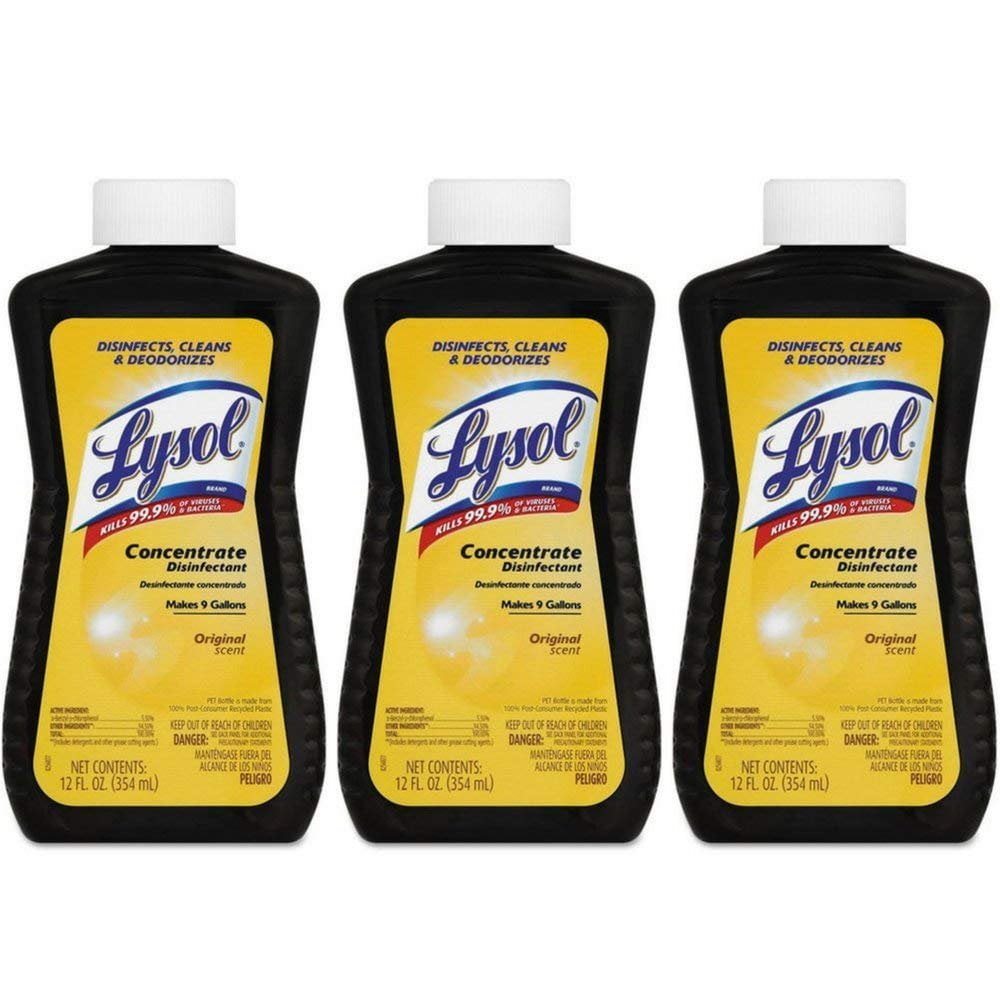Lysol Concentrate All Purpose Cleaner Disinfectant, 12 Ounce Pack of 3