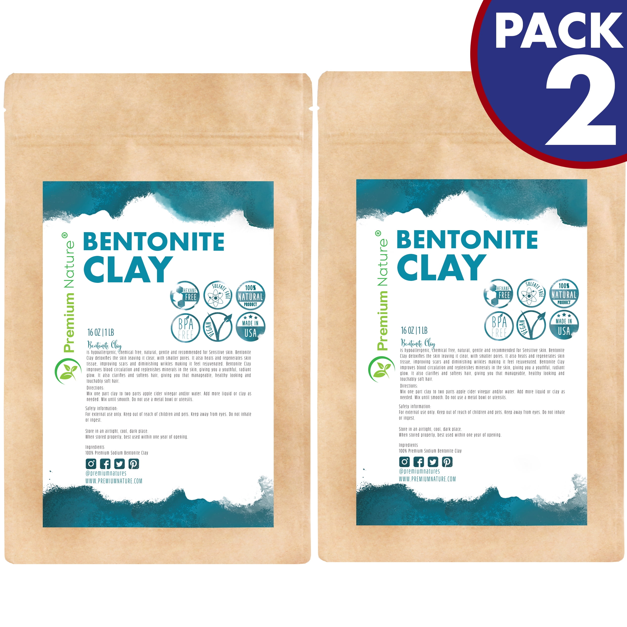 Indian Healing Bentonite Clay Mask 2 X 16oz Detoxifying Facial Mask Acne Scar Removal Treatment For Hair Skin Face Care Masks Natural Deep Cleansing Walmart Com Walmart Com walmart com