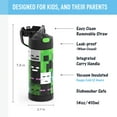 thumbnail image 5 of Thermos Kids Stainless Steel Funtainer Bottle with Straw, Dishwasher Safe, Leak Proof, Minecraft 14 oz, 5 of 12