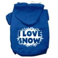 thumbnail image 3 of Christmas Pet Dog  Cat Hoodie Screen Printed, "I Love Snow", 3 of 11
